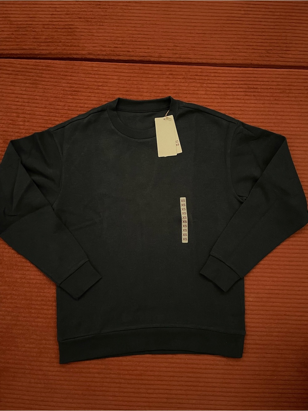 Muji Men's Crewneck pullover top - NEW Size XS dark navy double knitted